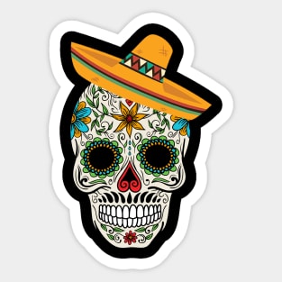 Mexican Sugar Skull Day of The Dead Sticker